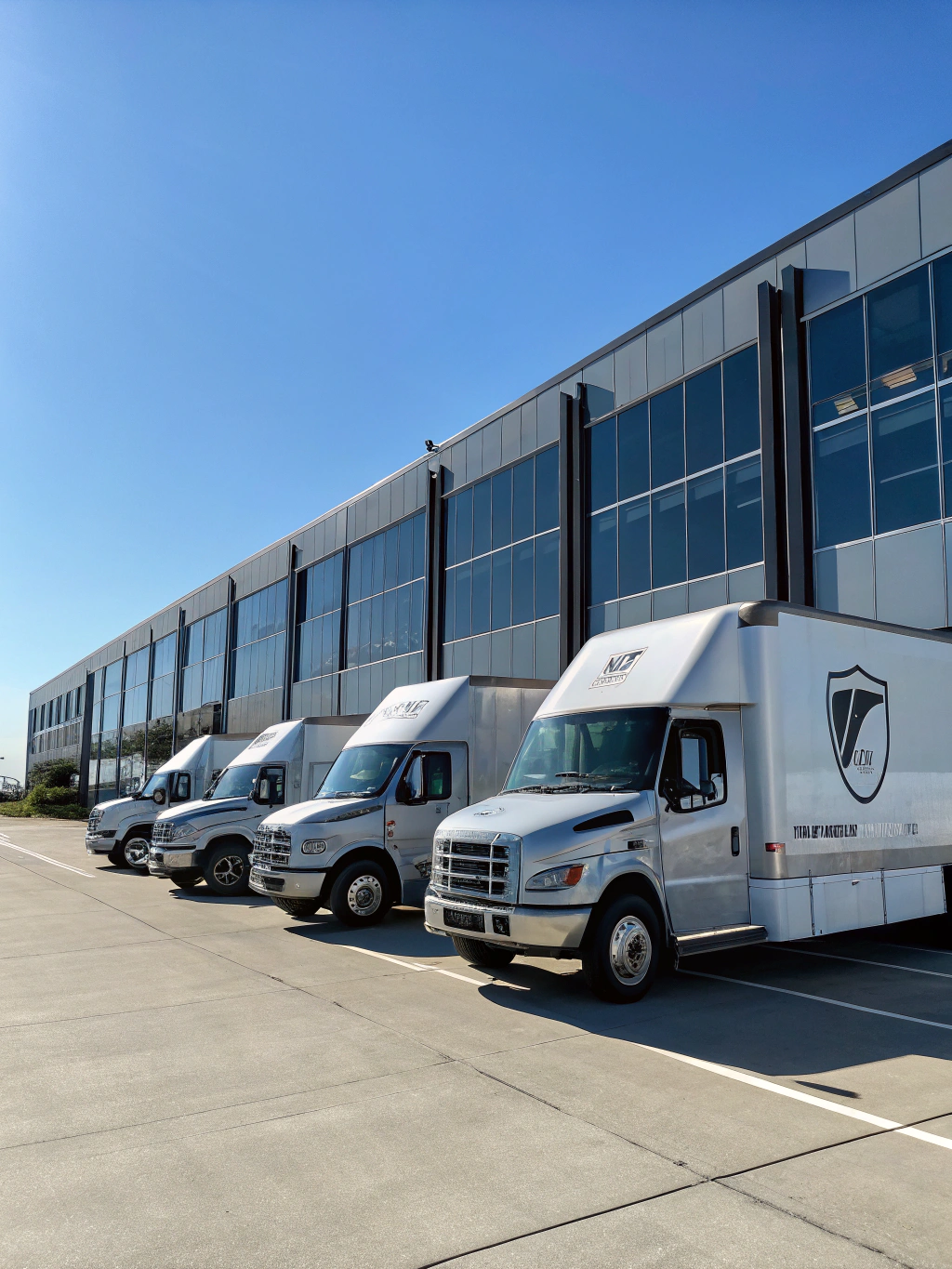 Logistics delivery fleet ready for dispatch